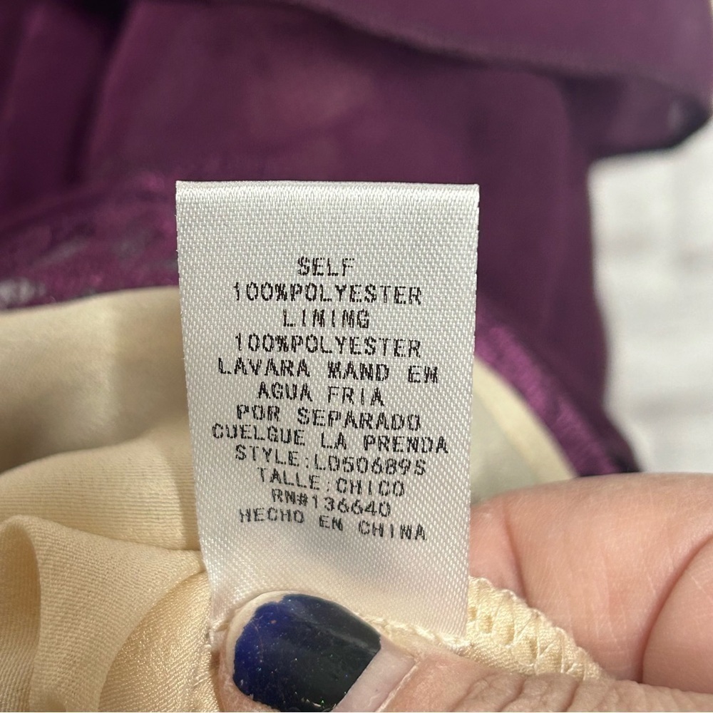 NWT L’ATISTE By Amy Purple Lace and Ruffle Mermaid Gown - Picture 12 of 15